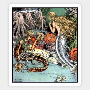 The Little Mermaid and the Sea Hag - Ivan Bilibin Sticker